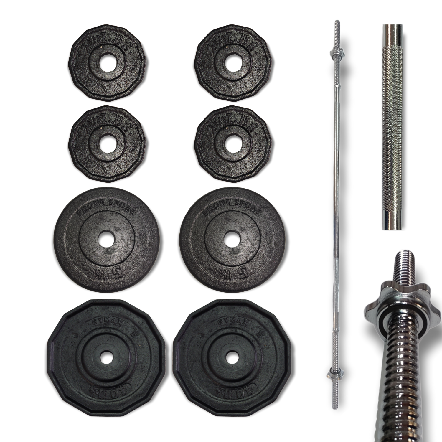 Kit De Pesas De 40 Libras En Discos Con Barra Recta Gymax